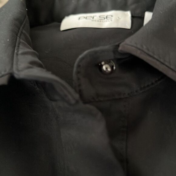Per Se by Carlisle black button front blouse with lace up sides size 4. - Picture 10 of 10